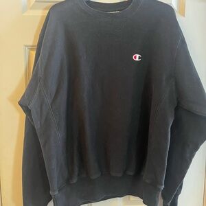 Champion Classic Black reverse Weave Crewneck Sweatshirt